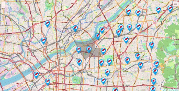 大阪府のマンダイの店舗地図