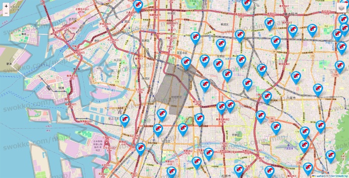 大阪府のマンダイの店舗地図