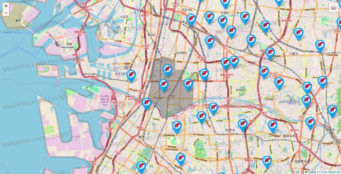 大阪府のマンダイの店舗地図