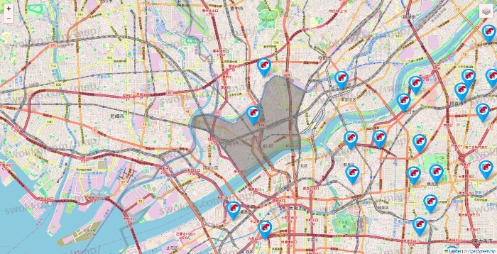 大阪府のマンダイの店舗地図