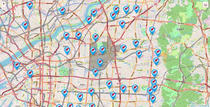 大阪府のマンダイの店舗地図