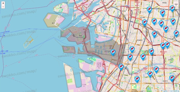 大阪府のマンダイの店舗地図