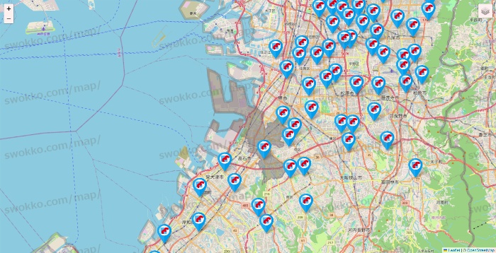 大阪府のマンダイの店舗地図