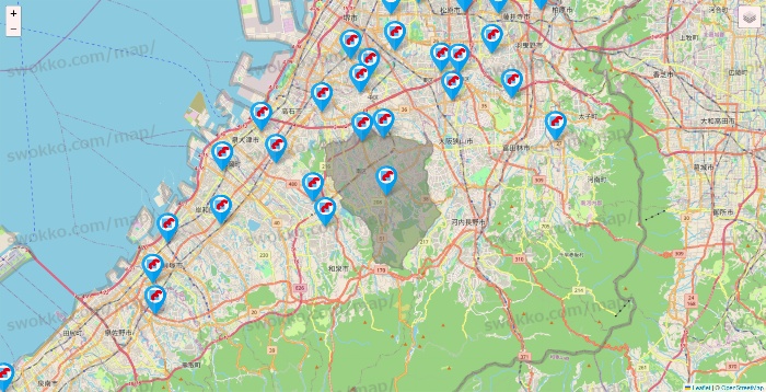大阪府のマンダイの店舗地図