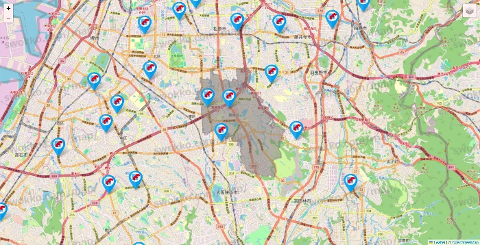 大阪府のマンダイの店舗地図