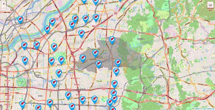 大阪府のマンダイの店舗地図