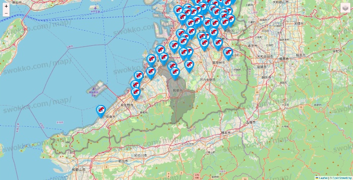 大阪府のマンダイの店舗地図