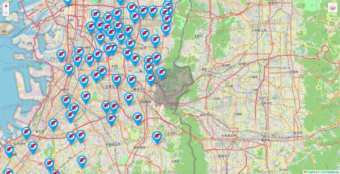 大阪府のマンダイの店舗地図