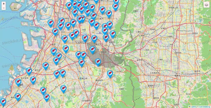大阪府のマンダイの店舗地図