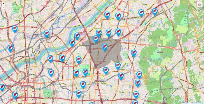 大阪府のマンダイの店舗地図