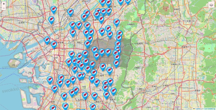 大阪府のマンダイの店舗地図