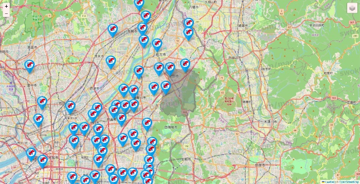 大阪府のマンダイの店舗地図