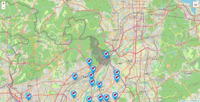 大阪府のマンダイの店舗地図