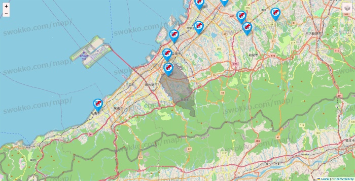 大阪府のマンダイの店舗地図