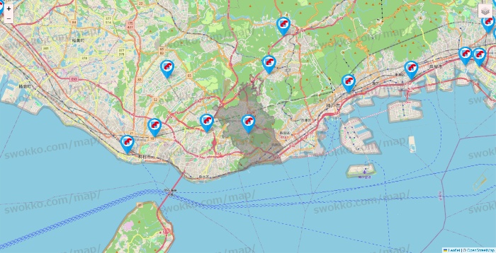 兵庫県のマンダイの店舗地図