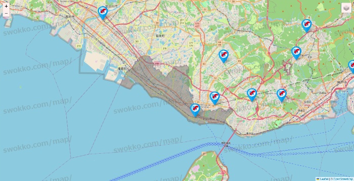 兵庫県のマンダイの店舗地図