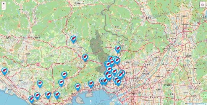 兵庫県のマンダイの店舗地図