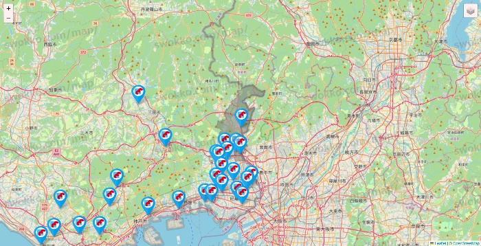 兵庫県のマンダイの店舗地図
