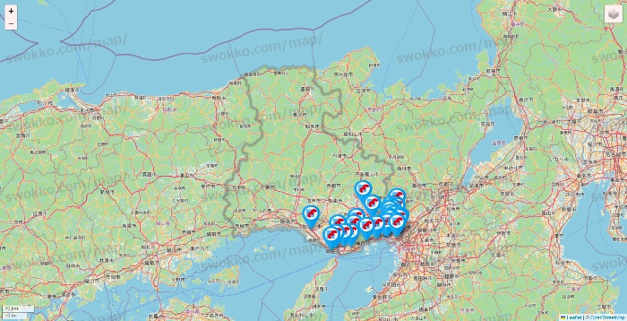 兵庫県のマンダイの店舗地図