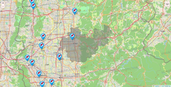 奈良県のマンダイの店舗地図