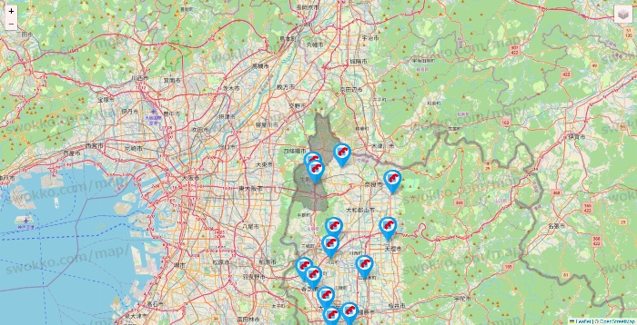 奈良県のマンダイの店舗地図