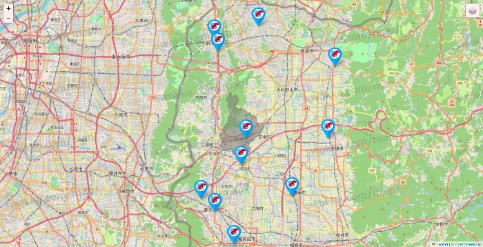 奈良県のマンダイの店舗地図