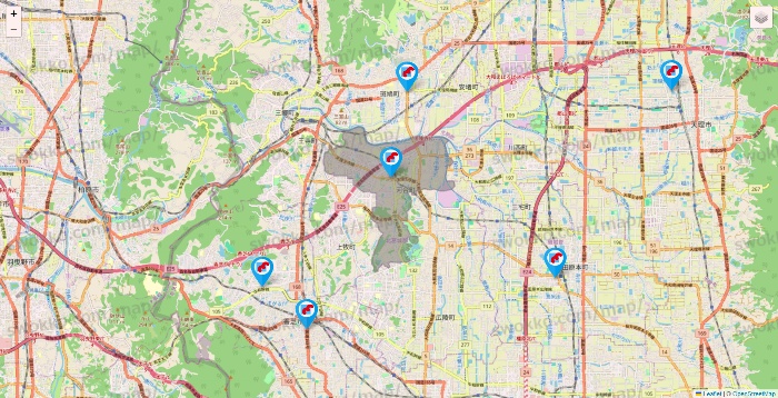 奈良県のマンダイの店舗地図