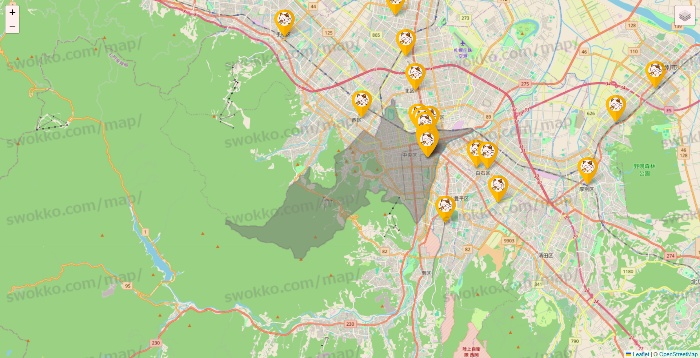 北海道のまねきねこの店舗地図