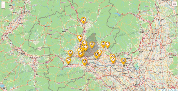 群馬県のまねきねこの店舗地図