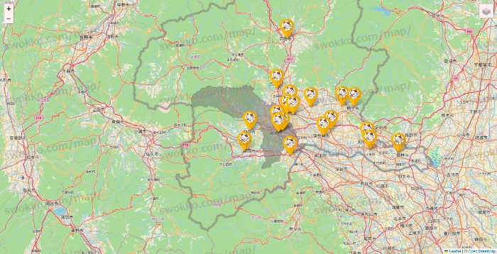 群馬県のまねきねこの店舗地図
