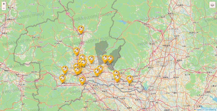 群馬県のまねきねこの店舗地図