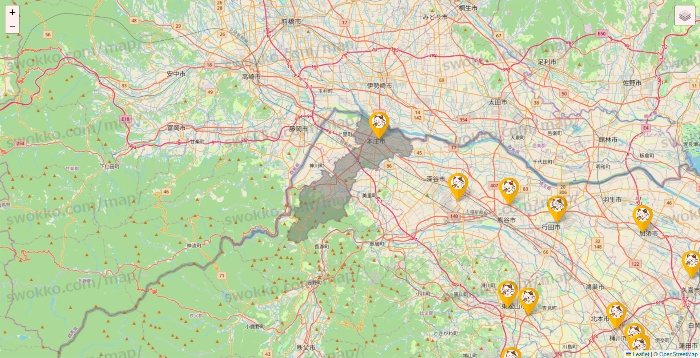 埼玉県のまねきねこの店舗地図