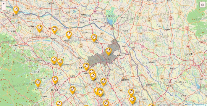 埼玉県のまねきねこの店舗地図