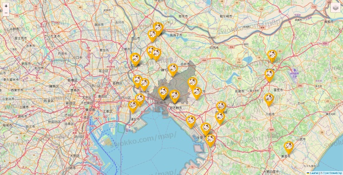 千葉県のまねきねこの店舗地図
