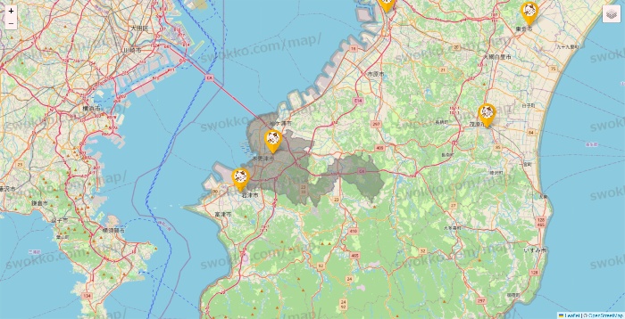 千葉県のまねきねこの店舗地図