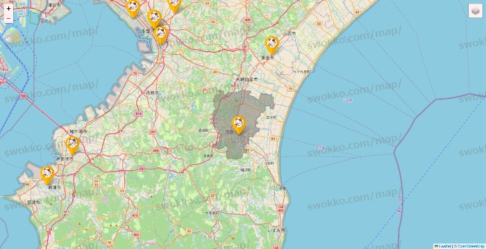 千葉県のまねきねこの店舗地図