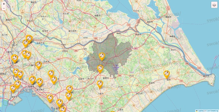 千葉県のまねきねこの店舗地図