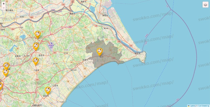 千葉県のまねきねこの店舗地図