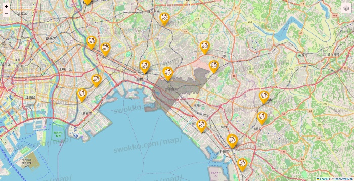 千葉県のまねきねこの店舗地図