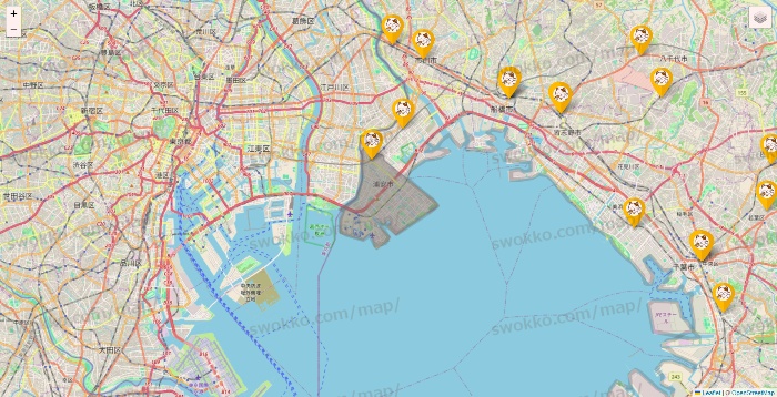 千葉県のまねきねこの店舗地図