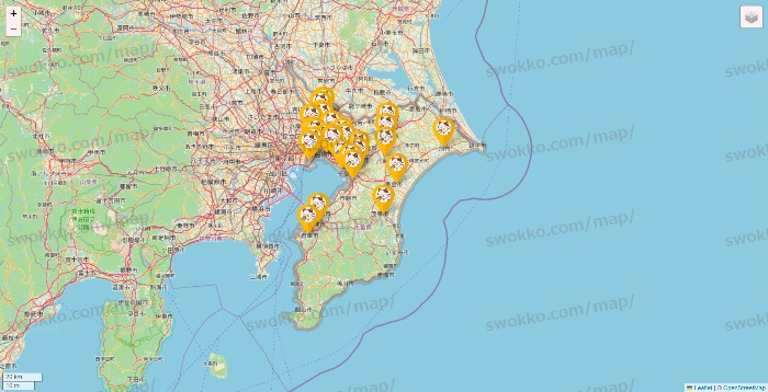 千葉県のまねきねこの店舗地図