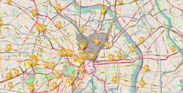 東京都のまねきねこの店舗地図