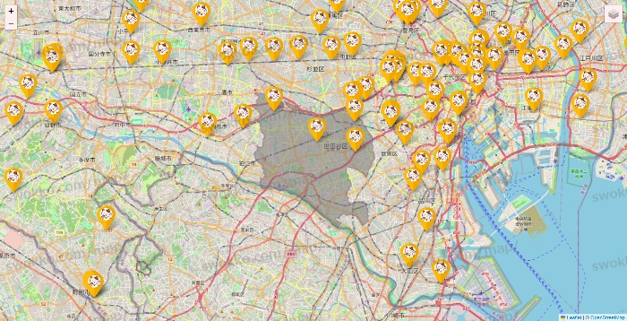 東京都のまねきねこの店舗地図