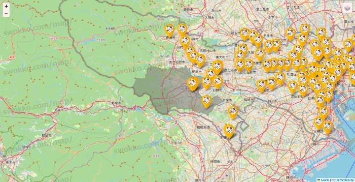 東京都のまねきねこの店舗地図