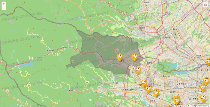 東京都のまねきねこの店舗地図