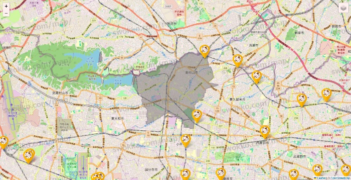 東京都のまねきねこの店舗地図