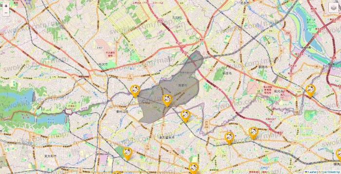 東京都のまねきねこの店舗地図