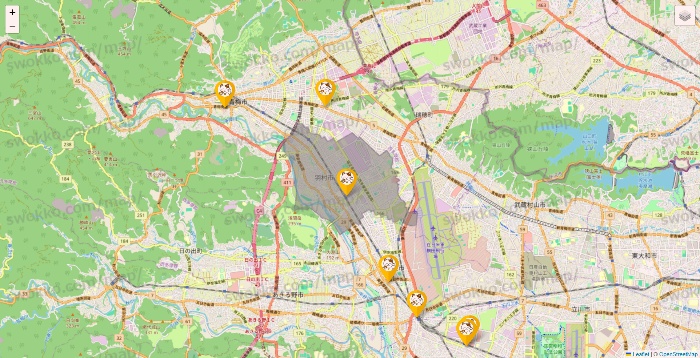 東京都のまねきねこの店舗地図