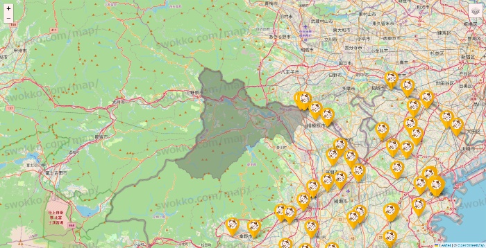 神奈川県のまねきねこの店舗地図
