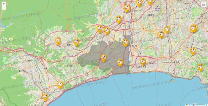 神奈川県のまねきねこの店舗地図